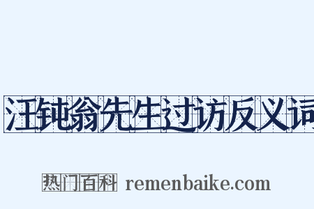 汪钝翁先生过访反义词是什么意思的图片